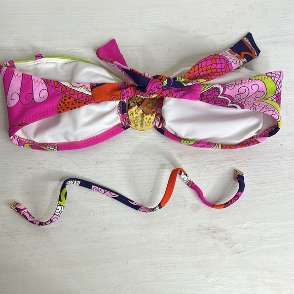 T25 Trina Turk Center Medallion Circular pattern tube top bikini top size 4 - Picture 10 of 15